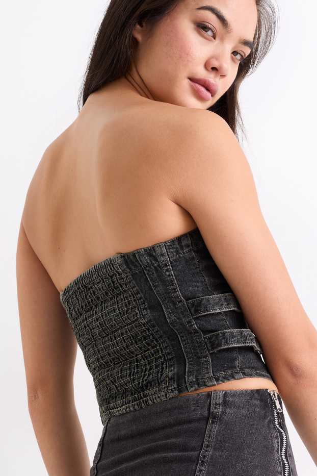 Femmes - Bustier en jean - jean gris foncé