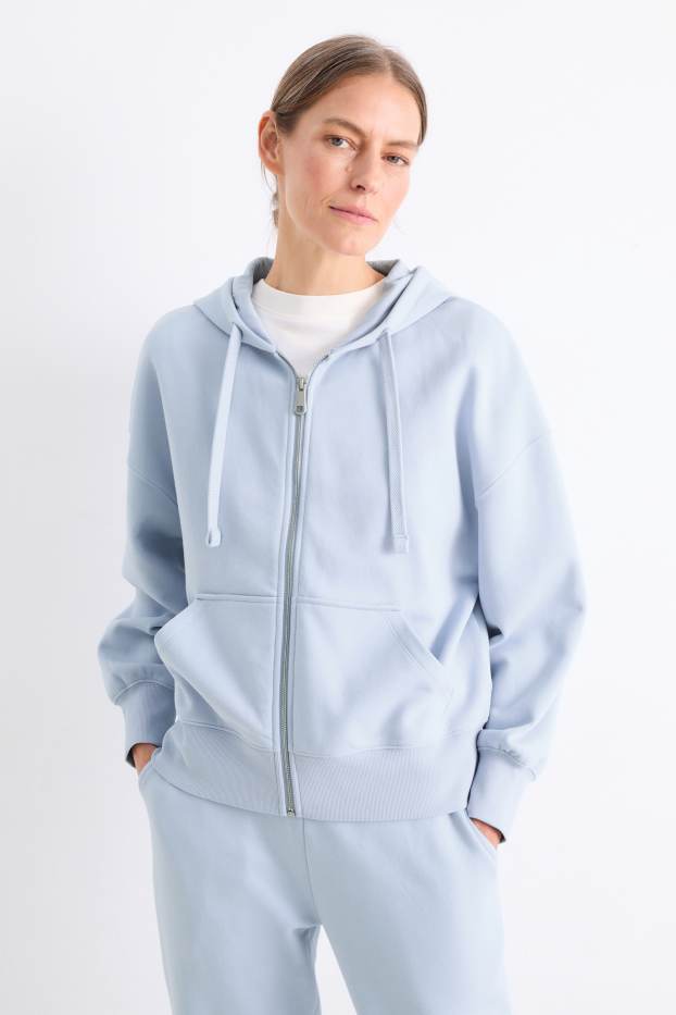 Women - Basic hoodie - light blue