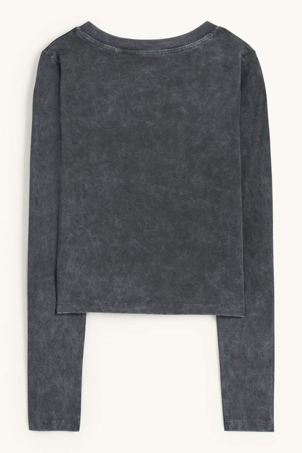 Femmes - Haut court à manches longues - Def Leppard - gris anthracite