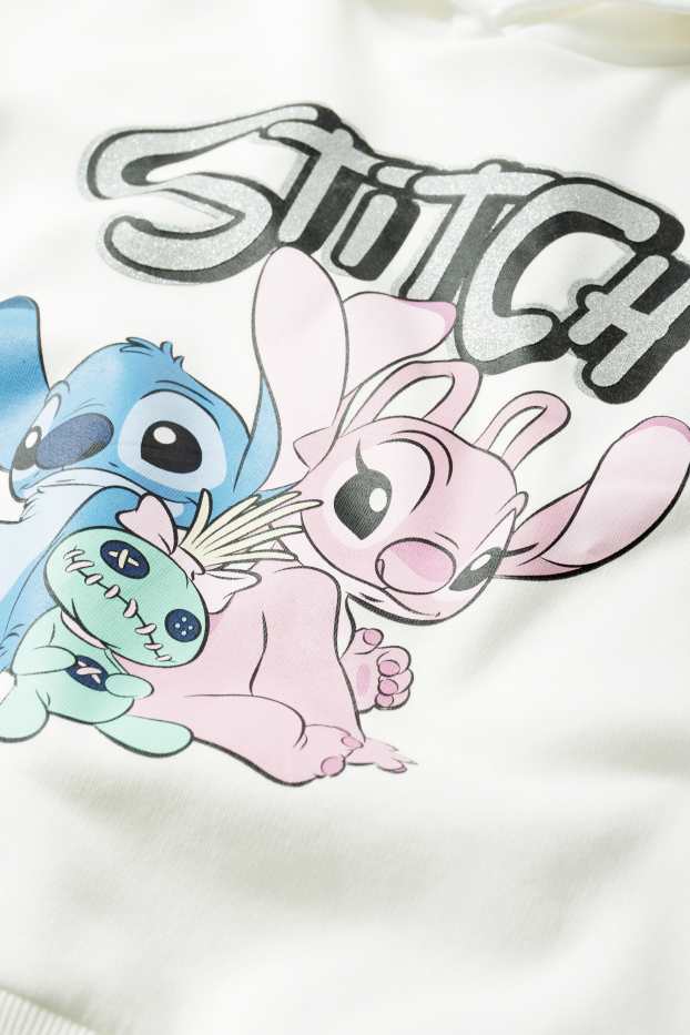 Enfants filles - Lilo & Stitch - ensemble - sweat à capuche et pantalon de jogging - 2 pièces - blanc