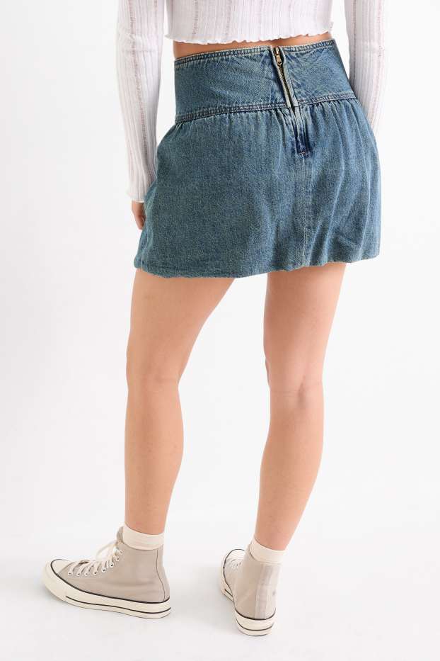 Femei - Fustă mini din denim - denim-albastru