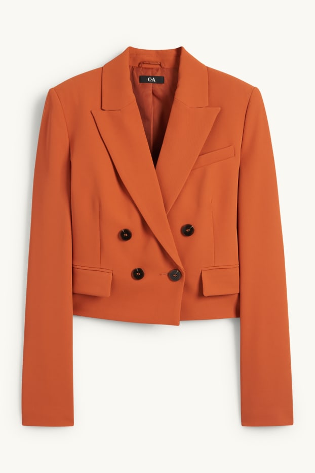 Femei - Blazer crop - regular fit - portocaliu închis