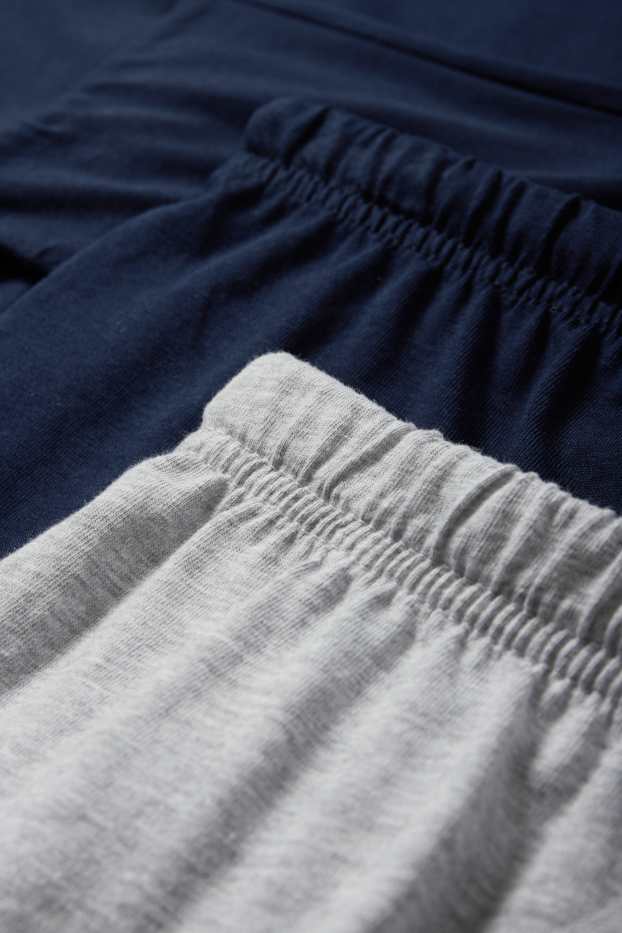 Enfants garçons - Lot de 2 - bas de pyjama - gris clair / bleu foncé