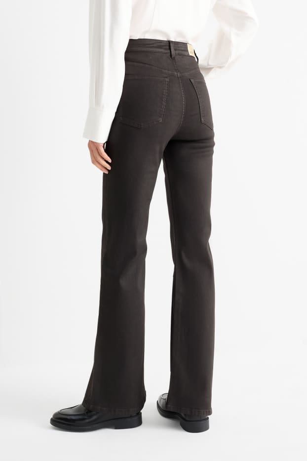 Dona - Flared jeans - high waist - texà gris fosc