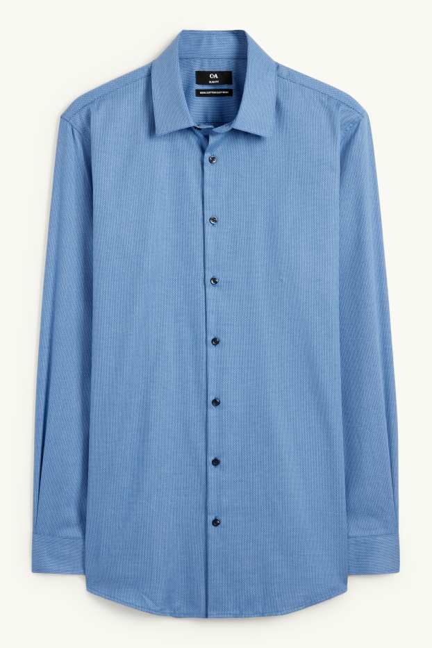 Home - Camisa formal - slim fit - Kent - fàcil de planxar - estampada - blau