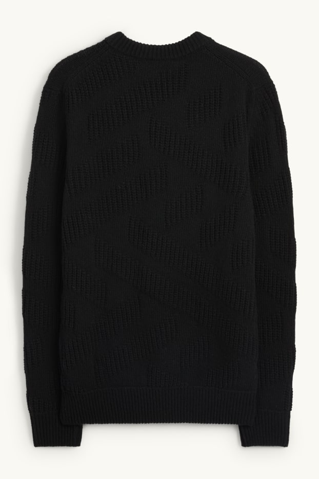 Home - Jersei - mescla de llana - texturat - negre