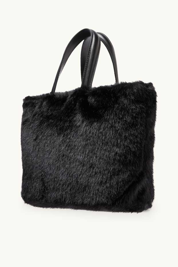 Damen - Großer Shopper mit abnehmbarem Taschengurt - schwarz