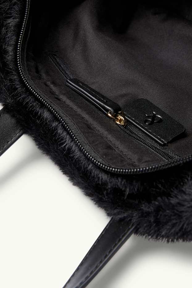 Damen - Großer Shopper mit abnehmbarem Taschengurt - schwarz