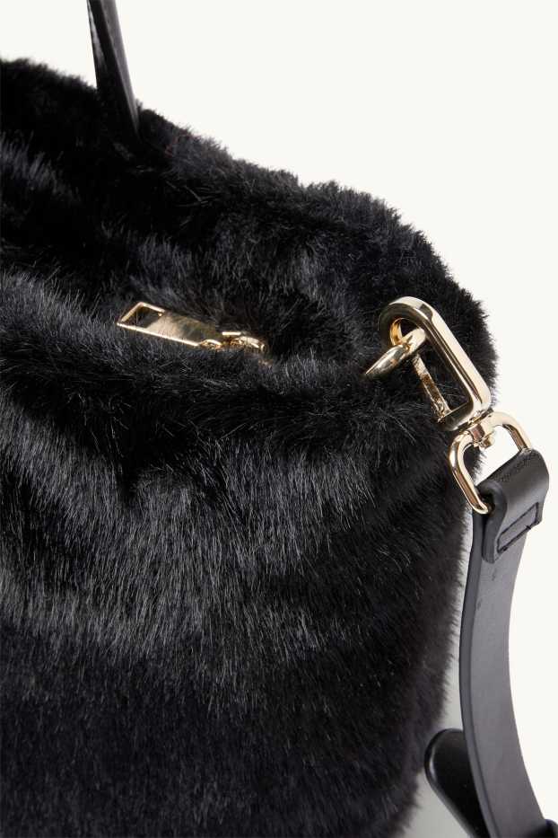 Damen - Großer Shopper mit abnehmbarem Taschengurt - schwarz
