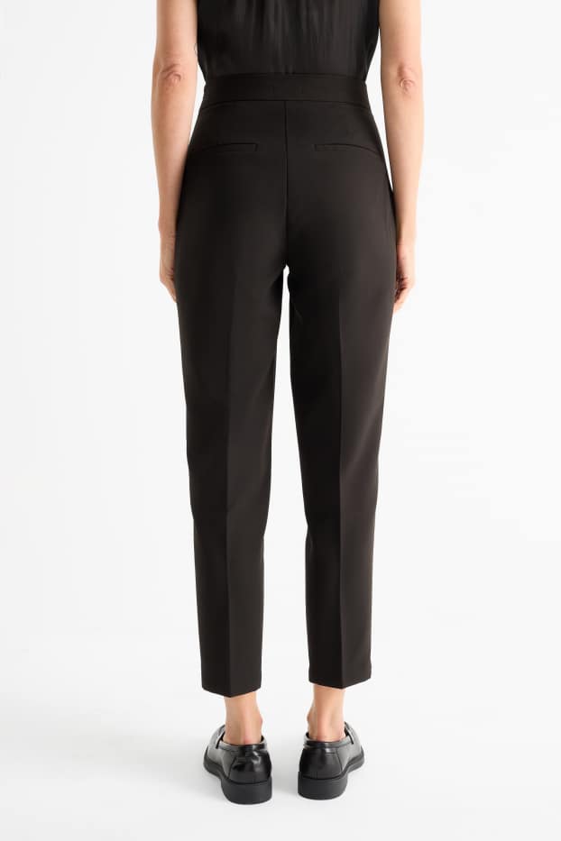 Dona - Pantalons de tela - high waist - tapered fit - negre