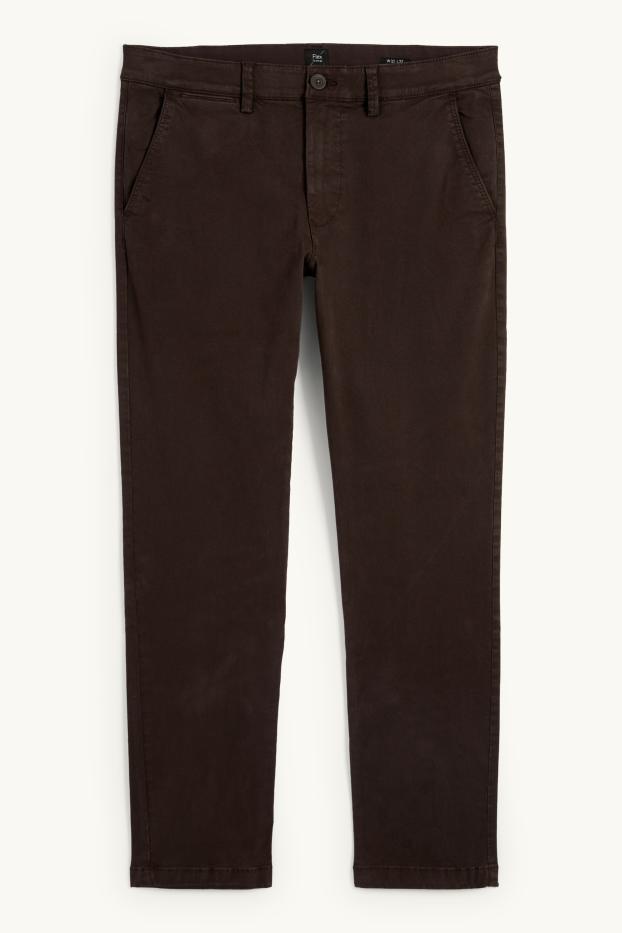Hommes - Chino - slim fit - Flex - marron foncé