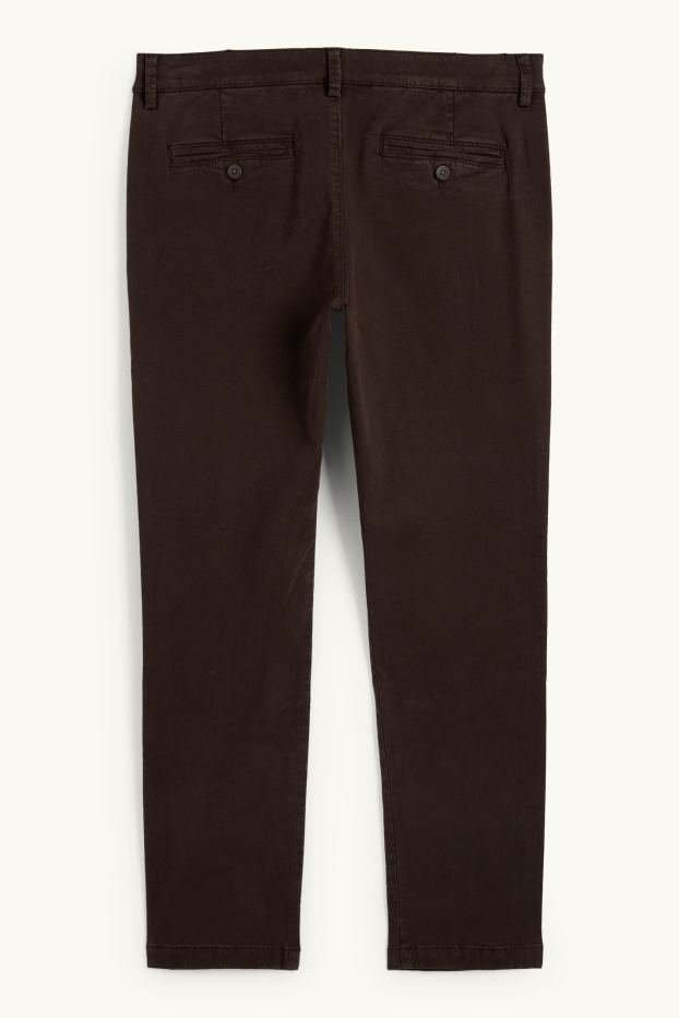 Hommes - Chino - slim fit - Flex - marron foncé