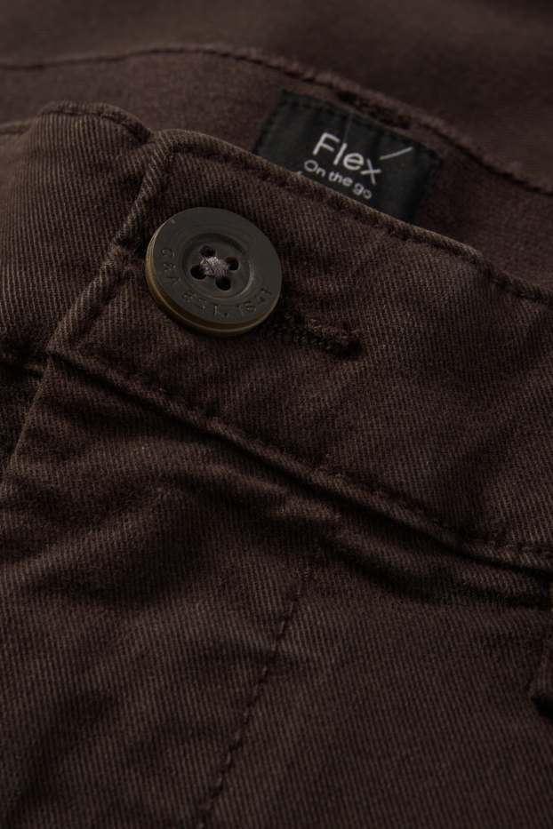 Hommes - Chino - slim fit - Flex - marron foncé
