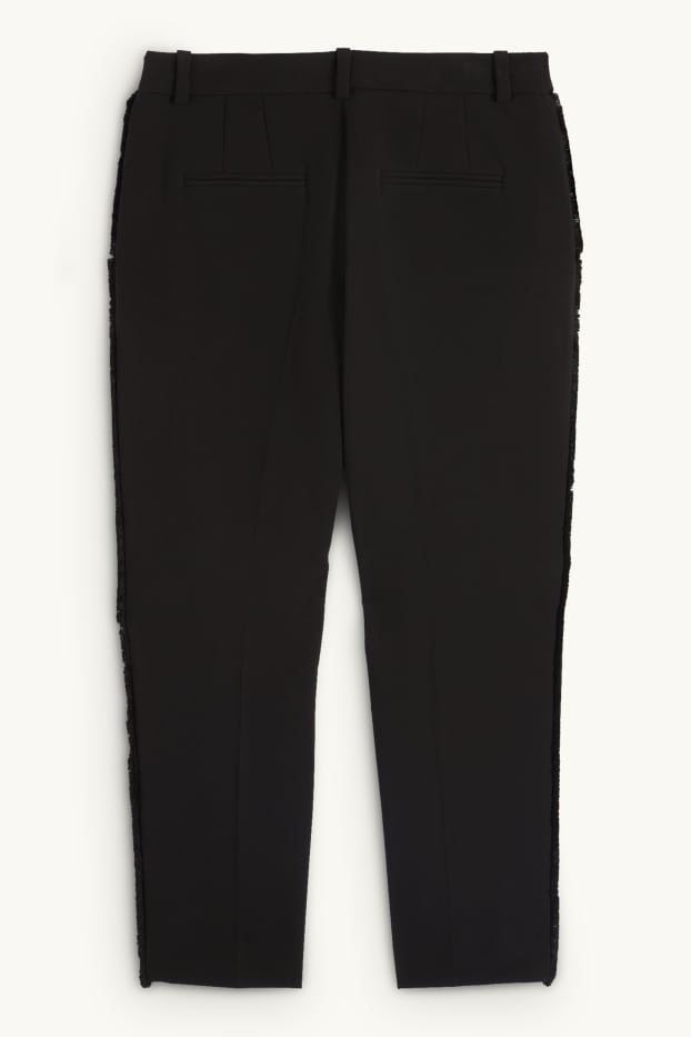 Dámské - Business kalhoty - mid waist - straight fit - černá