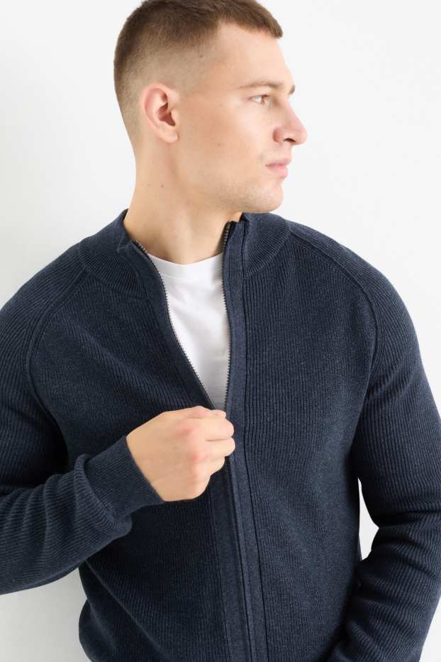 Herren - Strickjacke - dunkelblau