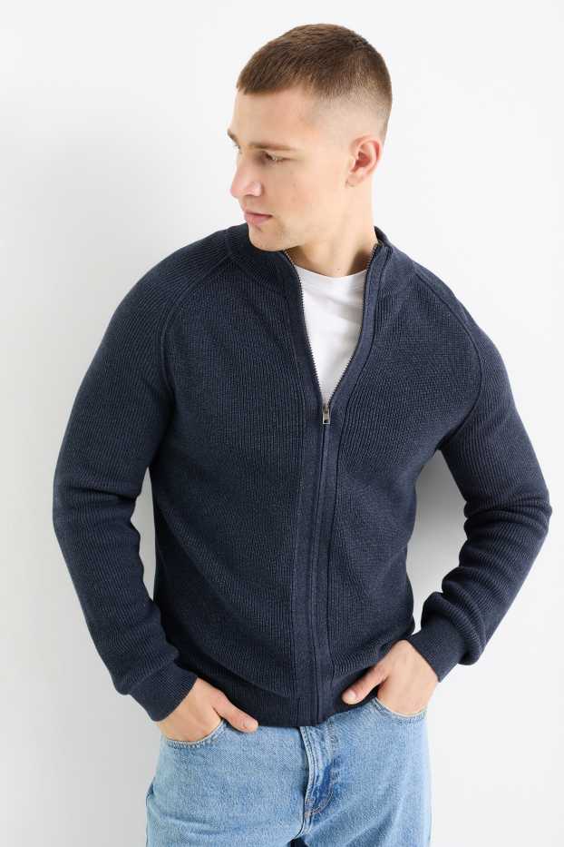 Herren - Strickjacke - dunkelblau