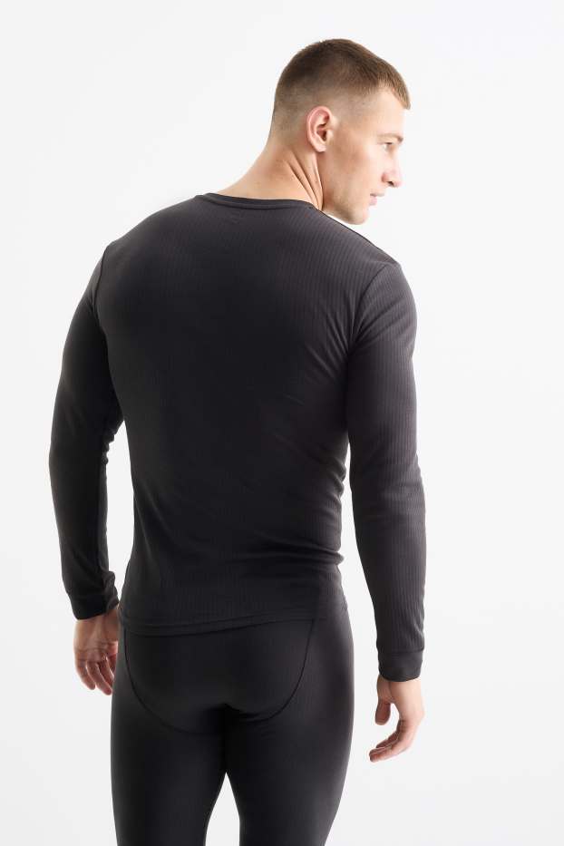 Uomo - Maglia intima - a coste - nero