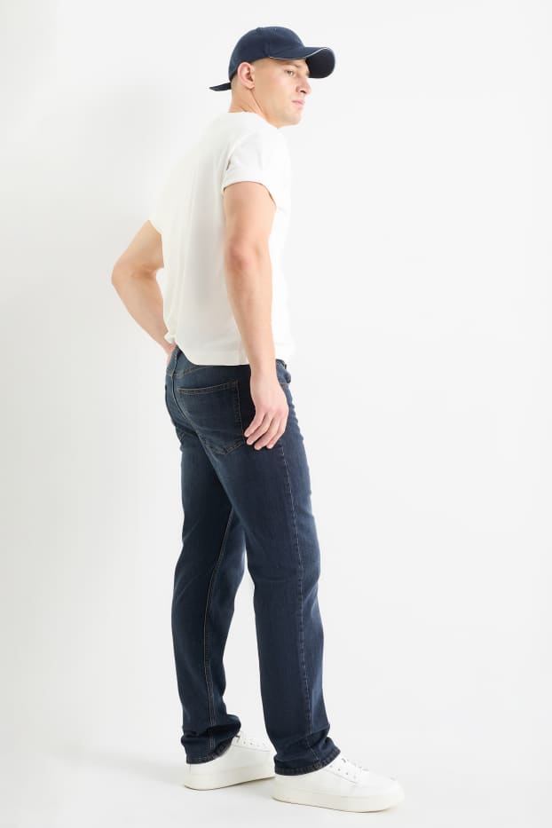 Pánské - Straight jeans - LYCRA® - džíny - tmavomodré