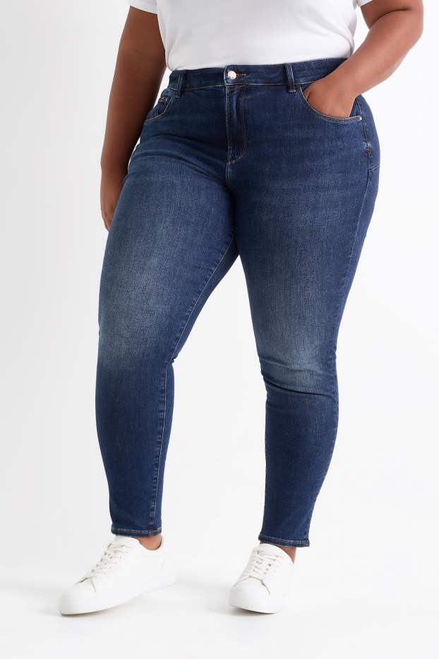 Dámské - Skinny jeans - mid waist - tvarující džíny - LYCRA® - džíny - modré