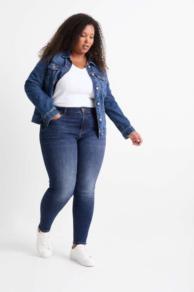 Dámské - Skinny jeans - mid waist - tvarující džíny - LYCRA® - džíny - modré