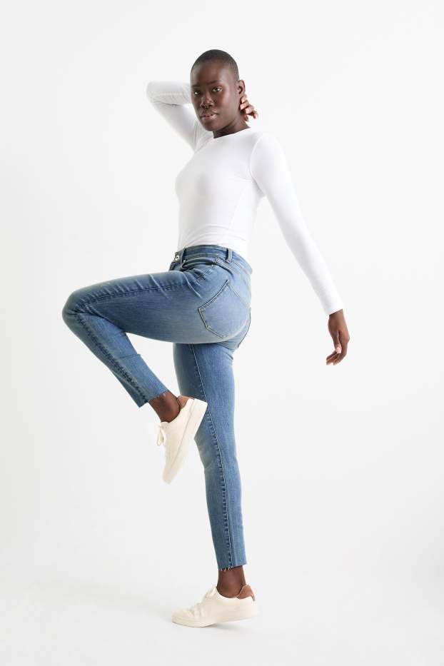 Dámské - Skinny jeans - high waist - LYCRA® ADAPTIV Fiber - džíny - světle modré