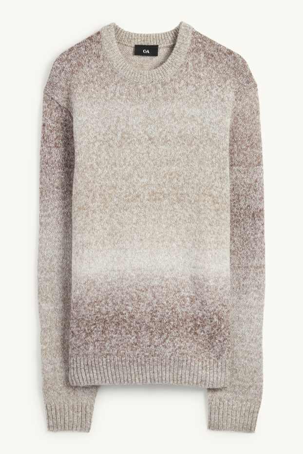 Hommes - Pullover - à motif - beige clair