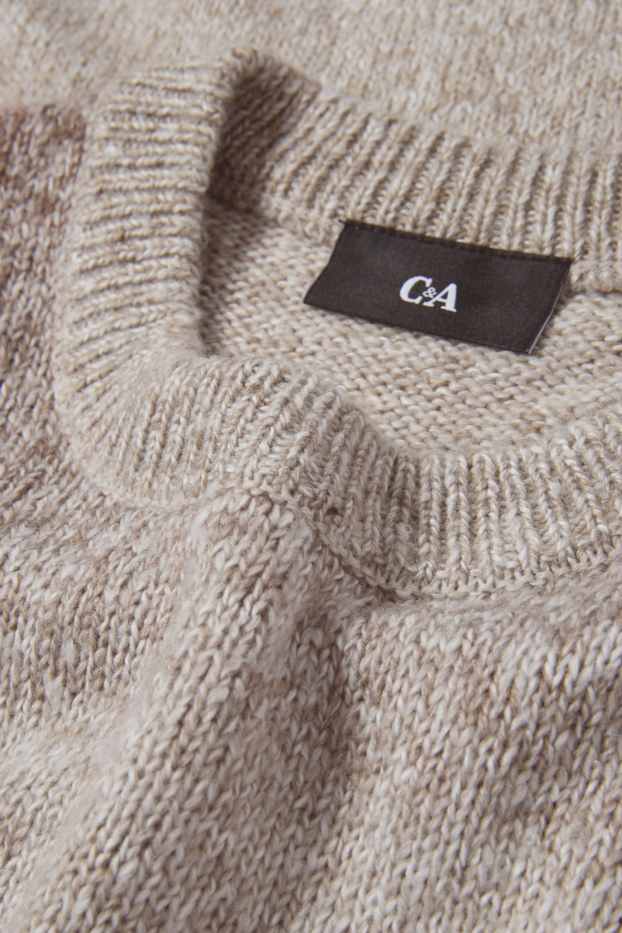 Hommes - Pullover - à motif - beige clair