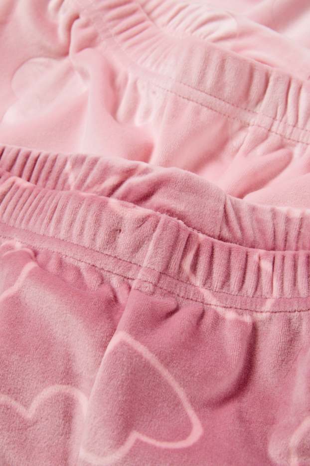 Kinder Mädchen - Multipack 2er - Herz - Pyjamahose - dunkelrosa