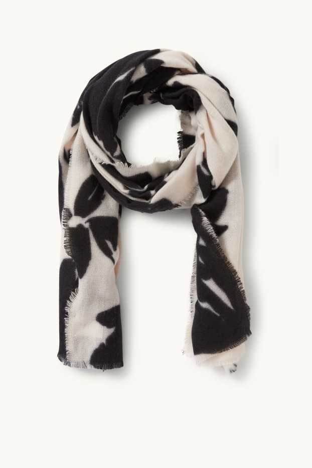 Donna - Sciarpa - a fiori - nero
