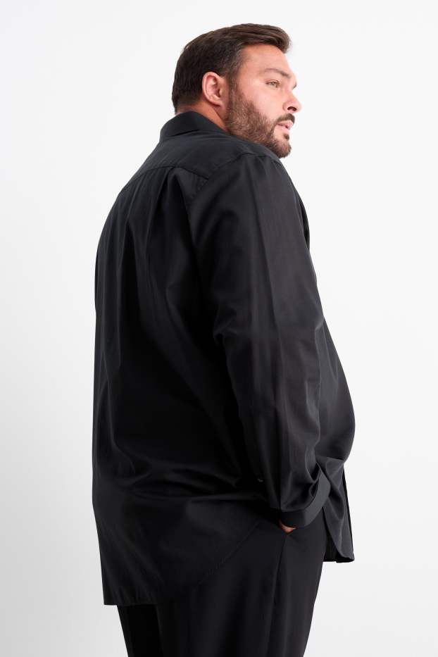 Hommes - Chemise - regular fit - col kent - facile à repasser - noir