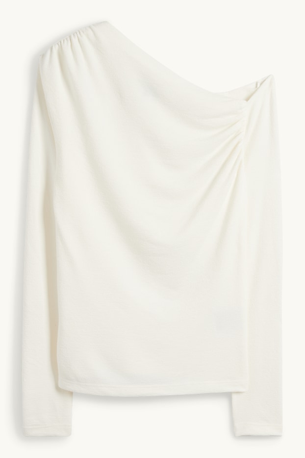 Dona - Samarreta de màniga llarga - texturada - blanc