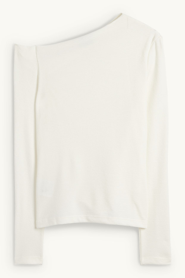 Dona - Samarreta de màniga llarga - texturada - blanc