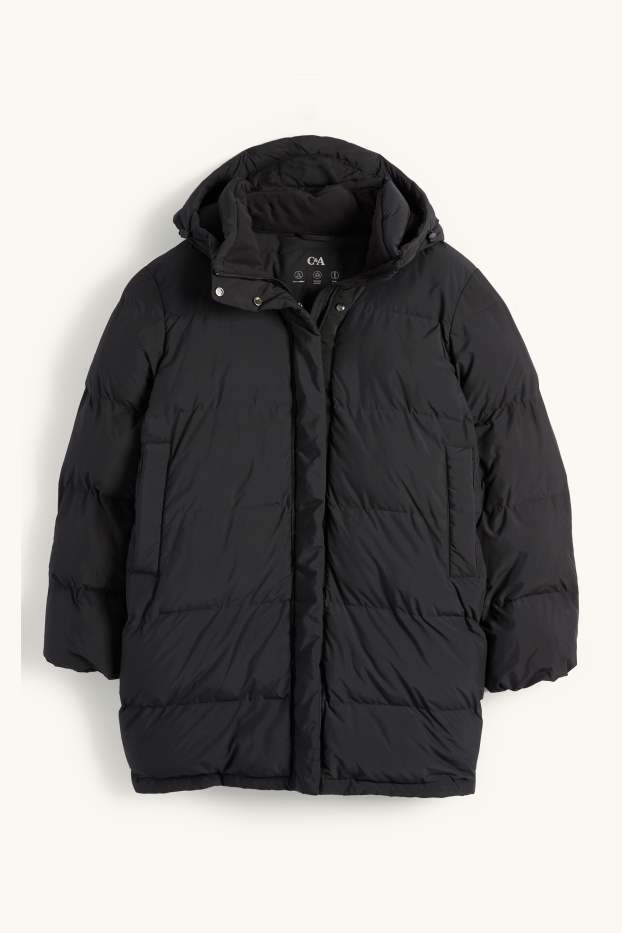 Dona - Jaqueta embuatada amb caputxa - resistent a l’aigua - negre