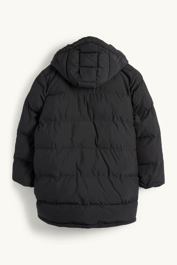 Dona - Jaqueta embuatada amb caputxa - resistent a l’aigua - negre