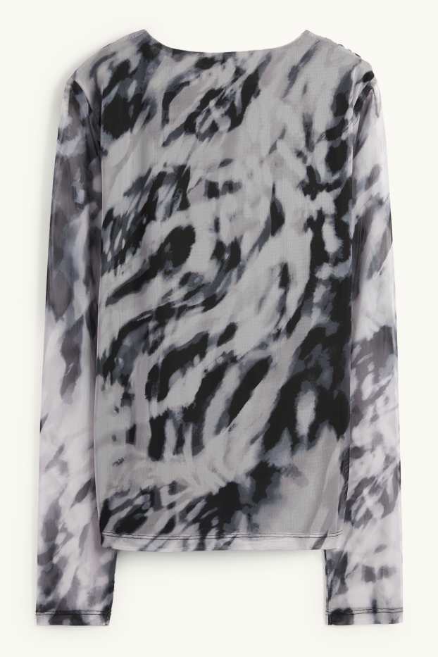Dames - Longsleeve - met patroon - grijs