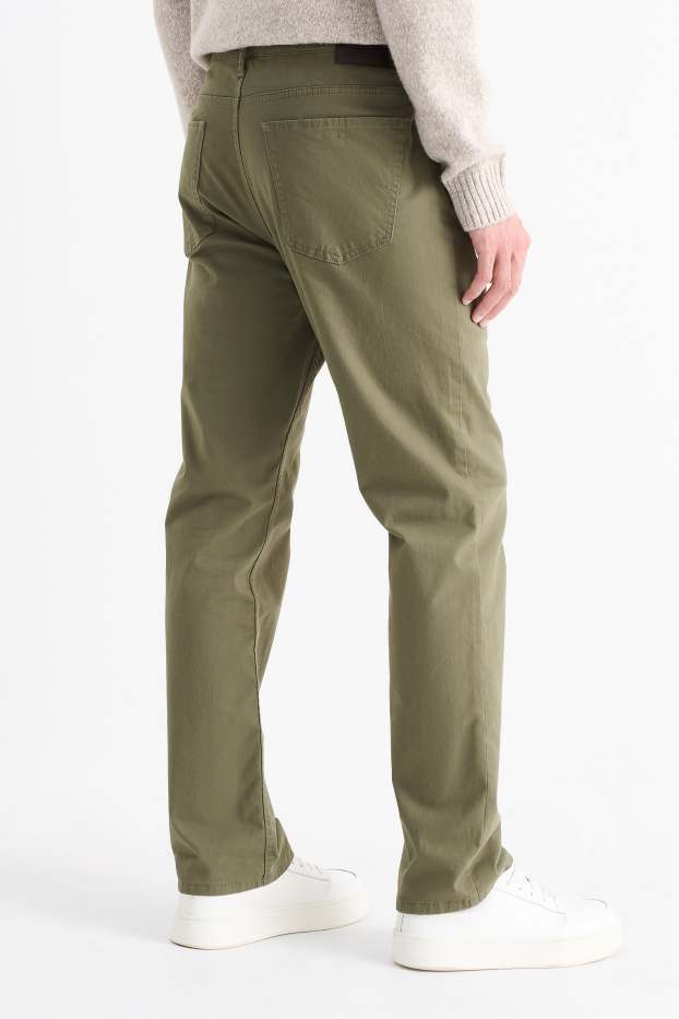 Hommes - Pantalon chaud - regular fit - vert foncé