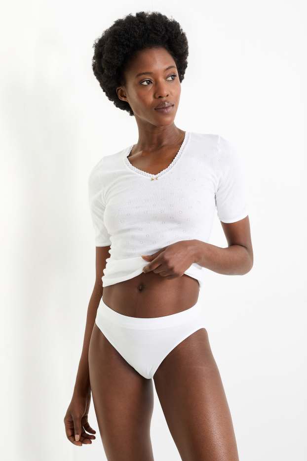 Dames - Set van 3 - slip - naadloos  - wit