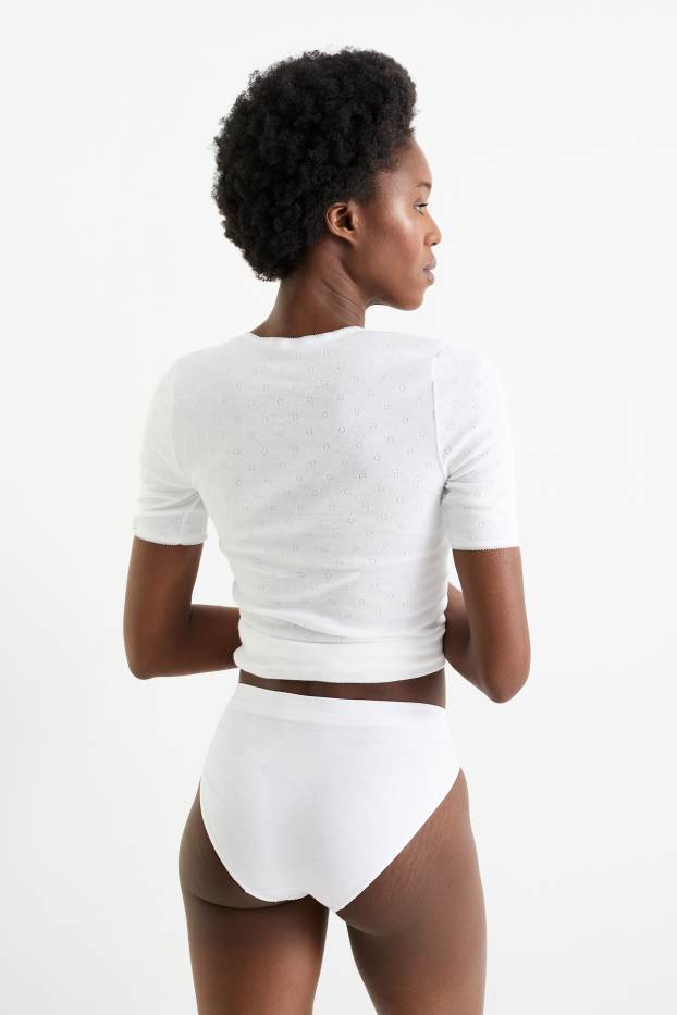 Dames - Set van 3 - slip - naadloos  - wit