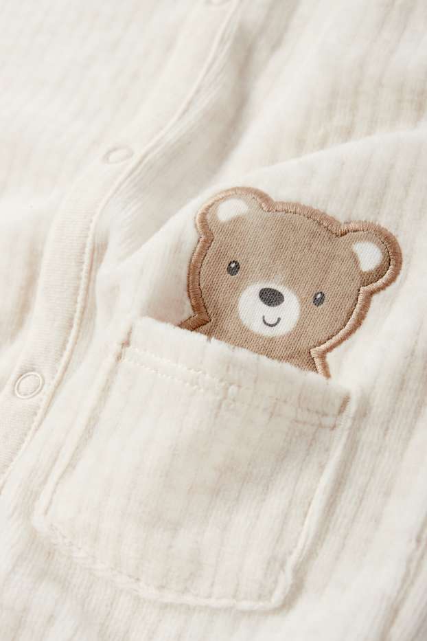 Unisexe - Ourson - pyjama bébé - beige clair