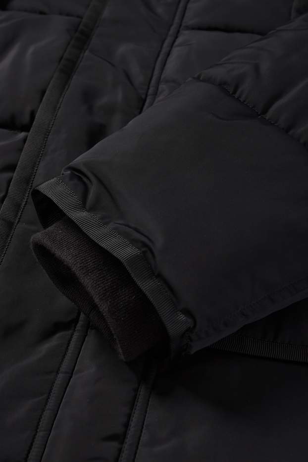 Home - Jaqueta embuatada amb caputxa - impermeable - negre
