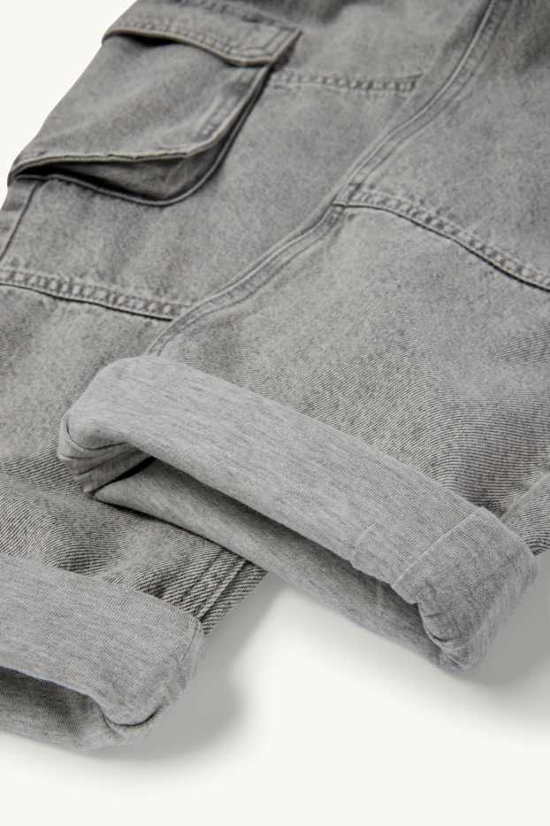 Kinderen: jongens - Cargo jeans - thermojeans - jeanslichtgrijs