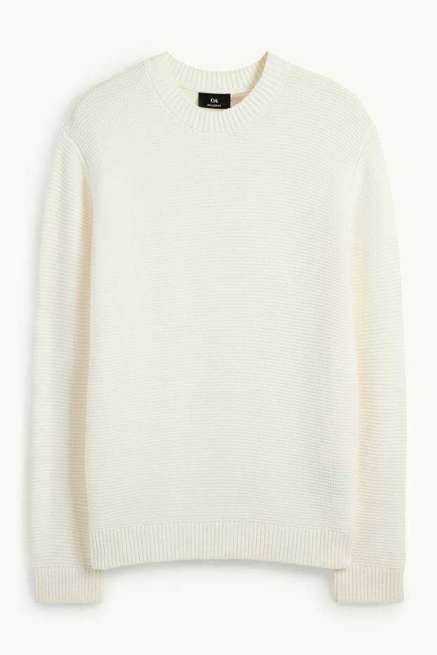 Home - Jersei - texturat - blanc trencat