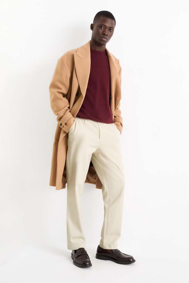 Hommes - Chino - tapered fit - beige clair