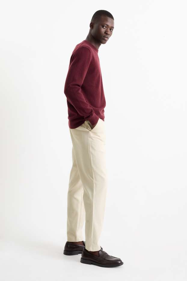 Hommes - Chino - tapered fit - beige clair