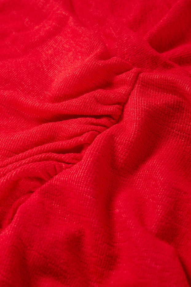 Femmes - Haut à manches longues - texturé - rouge