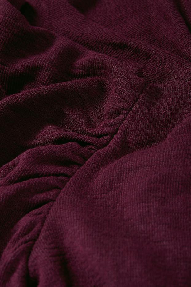 Women - Long sleeve top - textured - purple