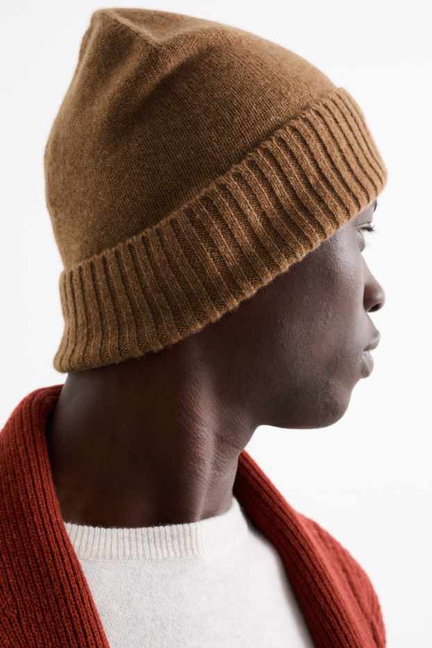 Hommes - Beanie en cachemire - marron