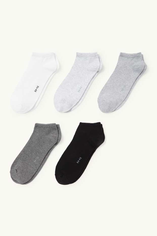 Donna - Confezione da 5 - calzini corti - bianco / nero