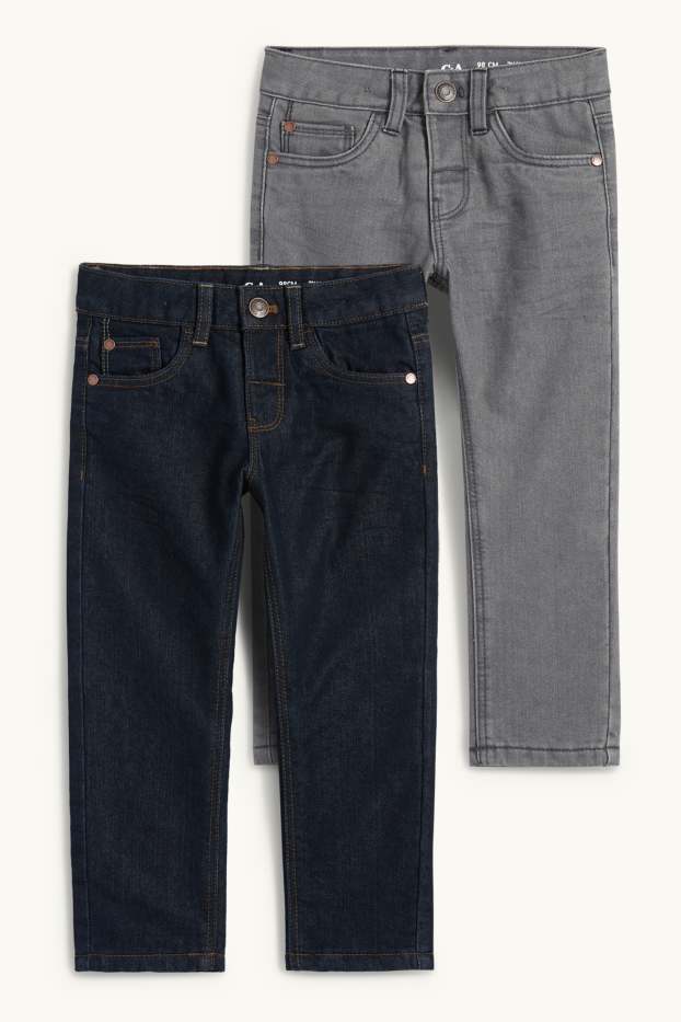 Bambini - Confezione da 2 - straight jeans - jeans termici - blu scuro / grigio