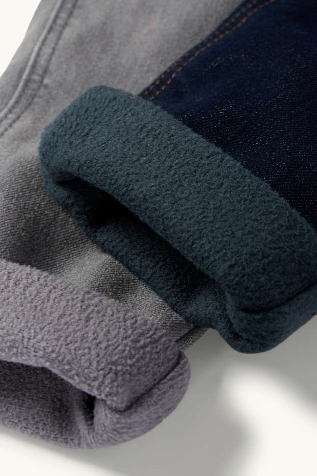 Bambini - Confezione da 2 - straight jeans - jeans termici - blu scuro / grigio